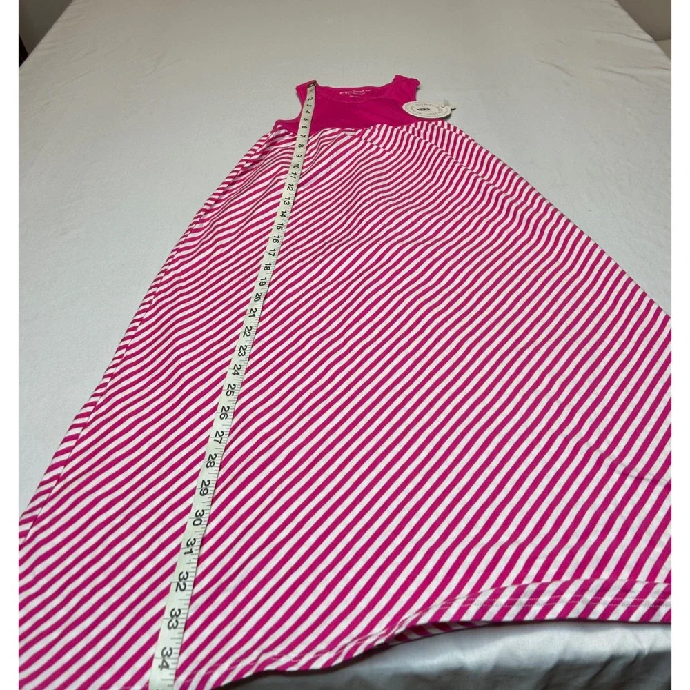Burts Bees Kids Pink Striped Organic Cotton Maxi Dress Size 5 NWT